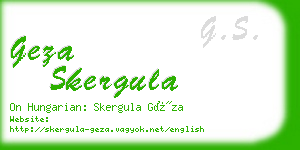 geza skergula business card